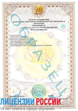Образец сертификата соответствия (приложение) Менделеево Сертификат OHSAS 18001